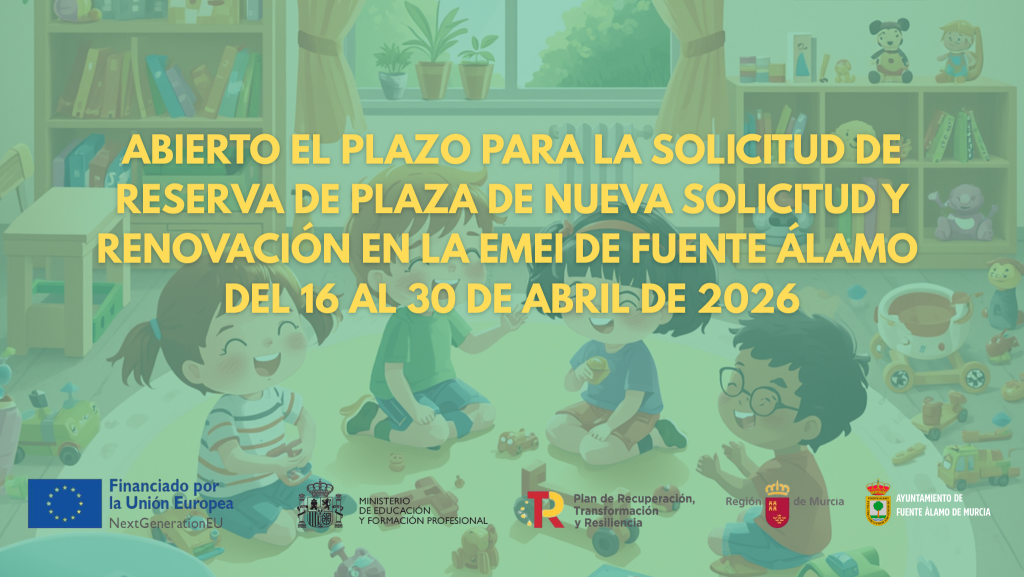 Bases y solicitud de la convocatoria de matriculación del alumnado en la EMEI de Fuente Álamo curso escolar 2026/2027
