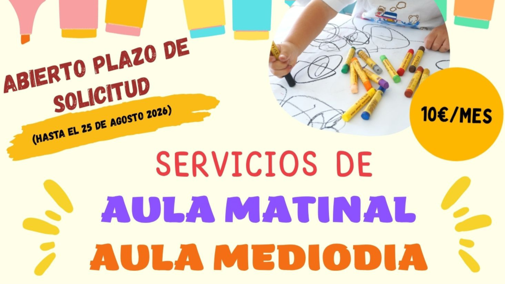 Abierto plazo de solicitud - Aula matinal y mediodía
