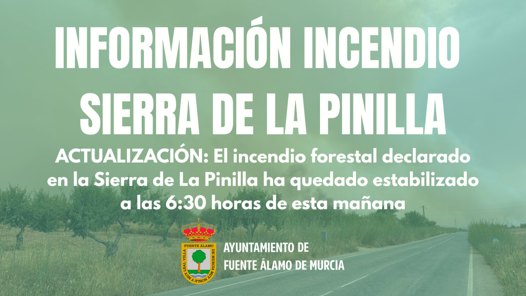 El incendio forestal declarado en la Sierra de La Pinilla ha quedado estabilizado a las 6:30 horas de esta mañana